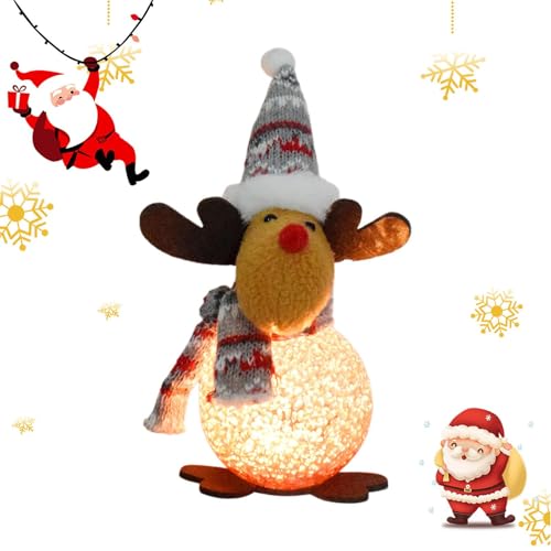 Chaies Elch Stofftier,Plüsch Weihnachtselch Ornament - Weihnachts-Hirsch-Plüschtier, leuchtendes Elch-Plüschtier | Weiche Tischation, Elchfiguren, Plüschpuppen für Kleinkinder von Chaies