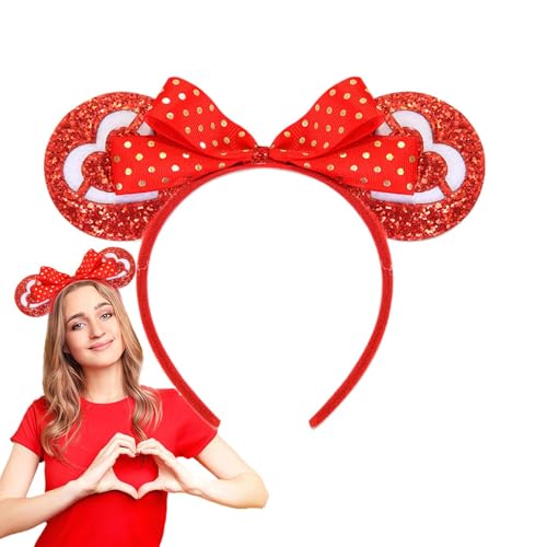 Chaies Herz-Stirnband, Herz-Kopfschmuck - Glitzer Love Haarband | Valentinstagskostüm, Partyzubehör für Feiertagsgeburtstage von Chaies