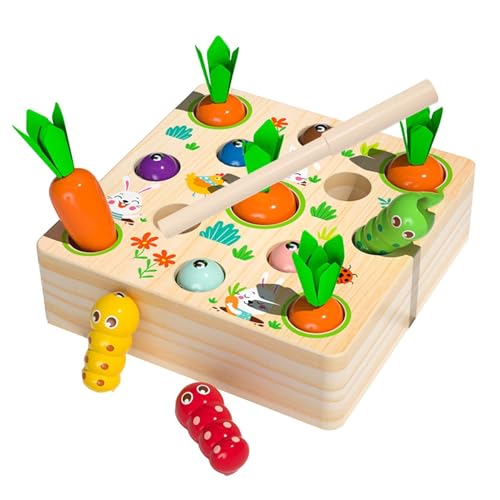 Chaies Holzform Sortierer, Karottenpfläge Babyspielzeug | Bildungsbaby Spielzeug,Multifunktionales hölzernen Spaß farbenfrohe Form Sorter Vorschule Lernen für Kinder Mädchen von Chaies