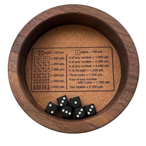 Chaies Würfeltablett aus Holz für Farkle-Würfelspiel,Farkle-Würfeltablett - Farkle Würfelspiel-Begleiter,Das Brettspielerlebnis vermeidet das Wegrollen der Würfel für Familie und Freunde von Chaies