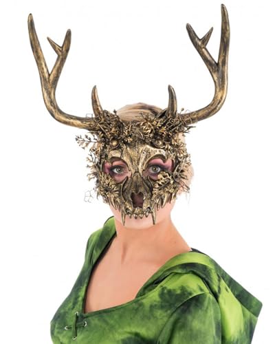 Chaks 13171, Skelett-Maske, Hirsch, goldfarben von Chaks