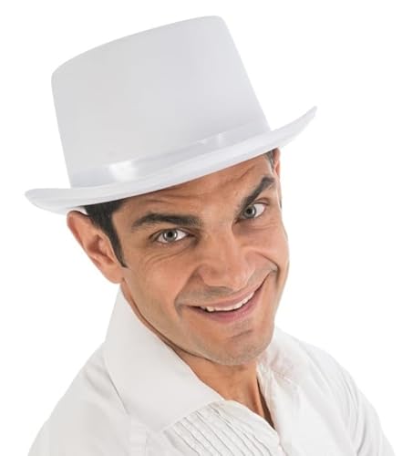 Chaks 13402, Chapeau Haut de Forme satiné Ajustable, Blanc von Chaks