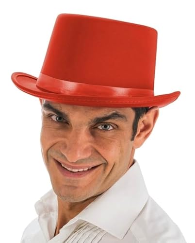 Chaks 13402-02, Chapeau Haut de Forme satiné Ajustable, Rouge von Chaks