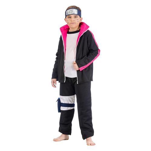 Chaks Boruto Kostüm Boruto Uzumaki für Kinder Gr. 128-152 schwarz Naruto Manga Fasching Karneval Cosplay Anime Kostüm (152) von Chaks