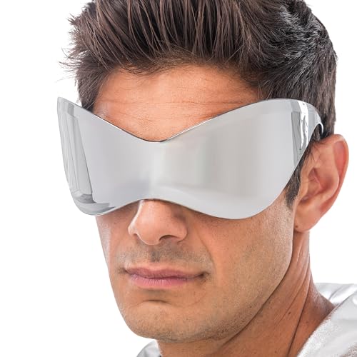 Chaks - Brille Alien Silber, verspiegelte Gläser im Space Design, Futuristisches Accessoires für Karneval, Festival Chaks - Brille Alien Silber, verspiegelte Gläser im Space Design, Futuristisches Accessoires für Karneval, Festival von Chaks