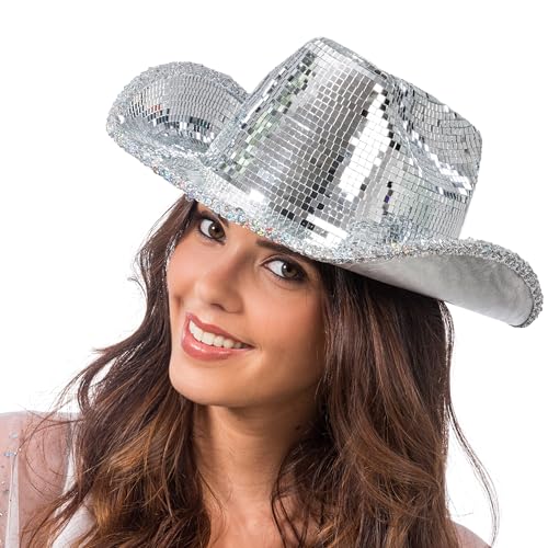 Chaks - Cowboyhut mit Glitzer Effekt, Kopfbedeckung für Disco, Karneval, Festival, Junggesellinnenabschiede Chaks - Cowboyhut mit Glitzer Effekt, Kopfbedeckung für Disco, Karneval, Festival, Junggesellinnenabschiede von Chaks
