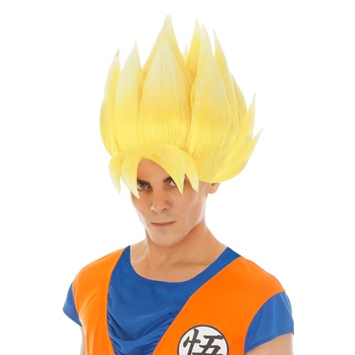 Chaks - Goku Super Saiyajin Perücke, Gelb, Dragon Ball, Kostüm Accessoire für Karneval, Halloween und Anime Fans Chaks - Goku Super Saiyajin Perücke, Gelb, Dragon Ball, Kostüm Accessoire für Karneval, Halloween und Anime Fans von Chaks
