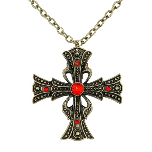 Chaks Halskette mit Strass Kreuz Vampire - Gold Rot Chaks Halskette mit Strass Kreuz Vampire - Gold Rot von Chaks