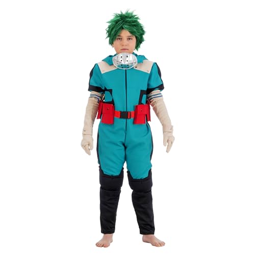 Chaks My Hero Academia Kostüm Izuku Midoriya für Kinder Gr. 128-152 grün Manga-Kostüm Anime Lizenz Fasching Karneval (128) von Chaks