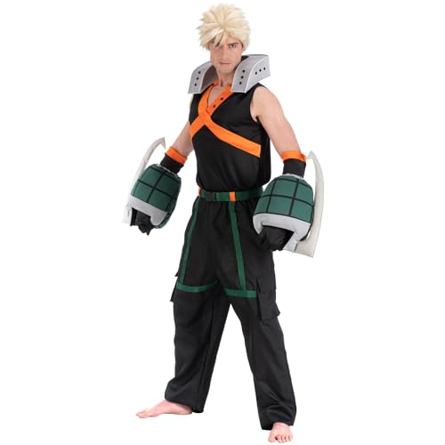 Chaks My Hero Academia Kostüm Katsuki Bakugo für Herren Gr. S-L Manga Kostüm Anime Lizenz Fasching Karneval (L) von Chaks