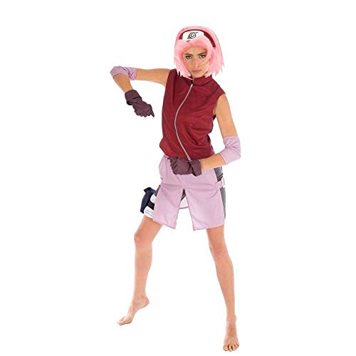 Chaks Sakura-Kostüm Naruto-Lizenzkostüm für Damen Anime rosa-rot - XS von Chaks