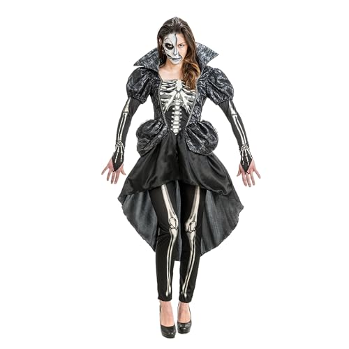 Chaks Skelett Kostüm Lady Skeleton für Damen | Kleid und Leggings L von Chaks