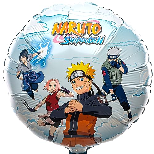 Naruto Folienballon Ballon-Deko Naruto Shippuden Party-Deko Kindergeburtstag Manga Party-Zubehör (Naruto rund) von Chaks