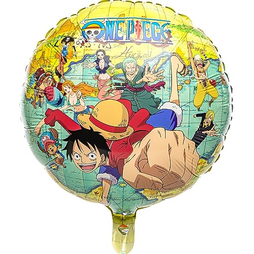 One Piece Folienballon XXL Monkey D. Ruffy Party-Deko Manga Party-Zubehör Deko Kindergeburtstag Luffy (One Piece rund) von Chaks