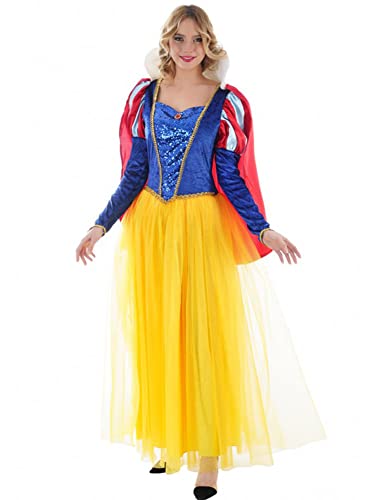 Schneewittchen Kostüm für Damen Snow White | Langes Kleid mit Cape L von Chaks