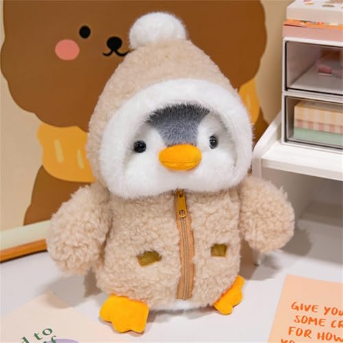 Champracer 25 cm Pinguin Kuscheltier, Süßes Kuscheltier Plüsch Pinguin mit Hut, Pinguin Stofftier Plüschtier, Plüschpinguin Geschenke für Mädchen und Jungen (Braun) von Champracer