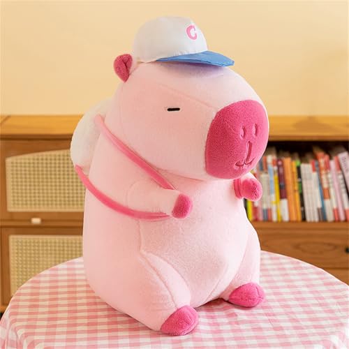 Champracer Capybara Plüschtier, Niedliche Capybara Plushies mit Baseballkappe, Capybara Kuscheltier, Super Weiche Gefüllte Spielzeug, Geschenk für Kinder Jungen Mädchen (48 cm,A) von Champracer