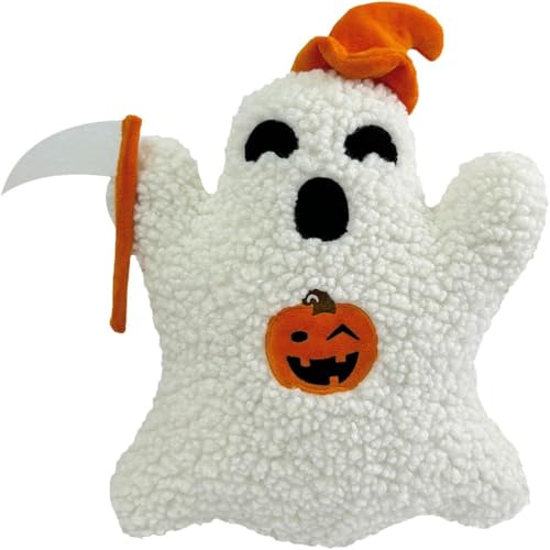 Champracer Geister Halloween Kissen, Weihnachten Geist Kissen, Geister-förmiges Plüschkissen,Geister Wurfkissen, Dekorative Geister Kissen für Sofa Bett Couch (20 cm,Halloween Gespenst) von Champracer