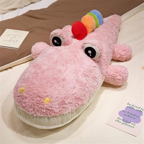 Champracer Krokodil Kuscheltier, Weiches Krokodil Plüschtier, Super süßes Tier Puppe Kissen, Geschenk für Jungen, Mädchen & Babys (110 cm,Rosa) von Champracer