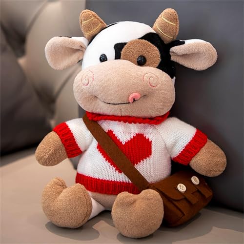 Champracer Kuh PlüSchtier, Cartoon Vieh Kalb Puppe, Kuh Kuscheltier, Schwarz-WeißEs PlüSchkuh Spielzeug, Geschenke für Jungen und Mädchen (30 cm,B) von Champracer