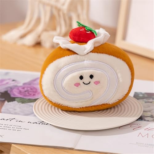 Champracer Lebensmittel-Kuscheltiere, Plüschspielzeug in Form Einer Kuchenrolle, Cake Plush Toy, Kuchen-Stofftier, Geschenk für jedes Alter und jeden Anlass (14 * 10 cm,Original) von Champracer