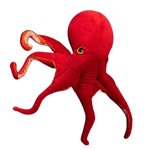 Champracer Oktopus Kuscheltier, Wende Oktopus, Oktopus Plüsch Stofftier, Weich und Bequem Oktopus Kissen, Geschenke für Kinder Jungen und Mädchen Krake Spielzeug (40 cm,Rot) von Champracer