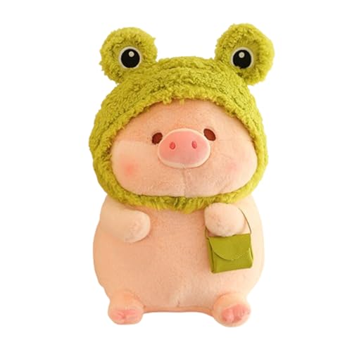 Champracer Plüschtier Schwein, Kurzer Plüsch Niedliches Schweinchen Plüschtier, Plüschtier Puppe Stofftier Niedlicher Schweinchen für Mädchen Jungen und Babys (60 cm,Frosch) von Champracer