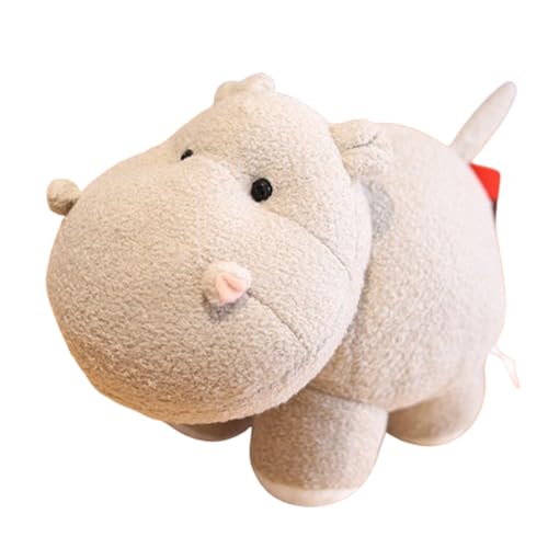 Champracer Plüschtiere niedlich Nilpferd Elefant Puppe, niedliche Tiere Plüschtiere, Kindergeschenke, Jungen und Mädchen (20x15 cm,Weißes Nilpferd) von Champracer