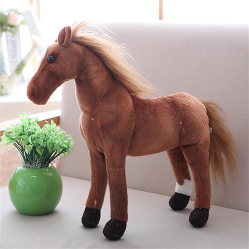 Champracer Realistische Pferd Plüschtier, Stofftier Pferd Puppe, Stehend Pony Horse Plush Toy, Weiches Pferd Plüschtier, Dekoration für Wohnzimmer Schlafzimmer (30 cm,A) von Champracer