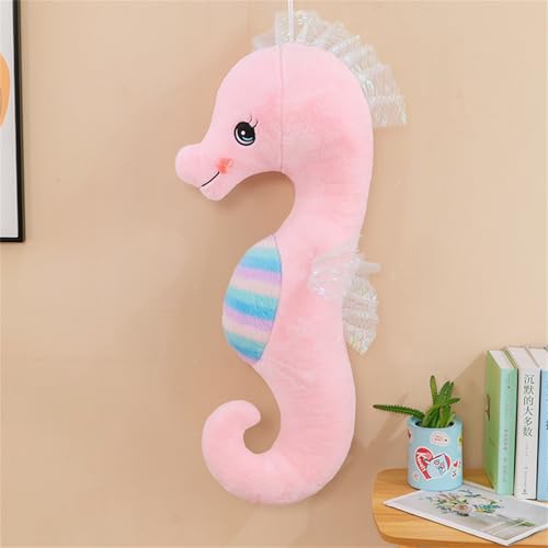 Champracer Seepferdchen Kuscheltier, Süße Weiches Seepferdchen Kissen, Seepferdchen Plüschpuppen, Seepferdchen Stofftier, Geschenk für Kinder Mädchen Jungen (50 cm,rosa) von Champracer