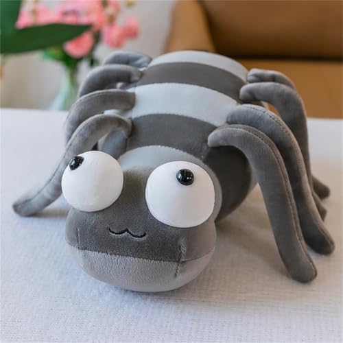 Champracer Spinne Stofftier Kuscheltier, Lustig Spinne Wurfkissen, Kreative Plüsch Kuscheltier, Plüschtier für Erwachsene Und Kinder Halloween (30 cm,Grau) von Champracer