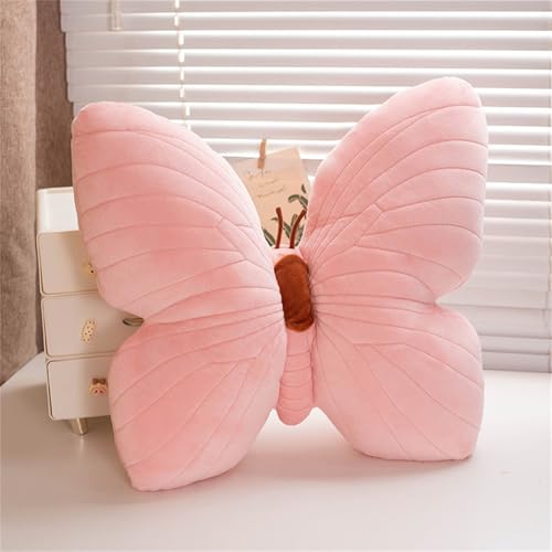 Schmetterlingsförmiges Wurfkissen, Schmetterling Kissen Kuschelkissen Kinder, Kreative Flauschige Kissen, Plüsch-Wurfkissen für Couch, Wohnzimmer, Schlafzimmer Deko (40 cm,Rosa) von Champracer