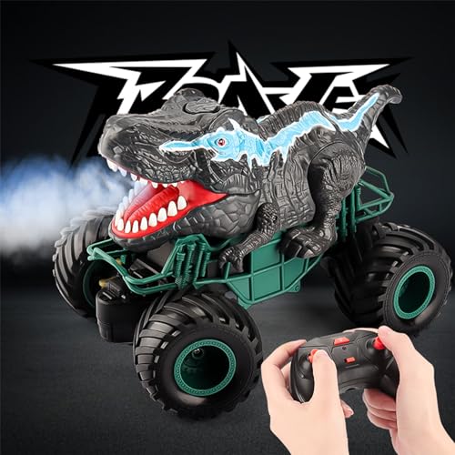 Ferngesteuertes Auto 2.4Ghz,Auto Spielzeug Dinosaurier Truck mit Licht, Klang, Sprühen,All Terrain 4WD Offroad RC Stunt Auto,Outdoor Spielzeug ab 3-10 Jahre Geschenke Geburtstags für Jungen Mädchen von ChaneeHann