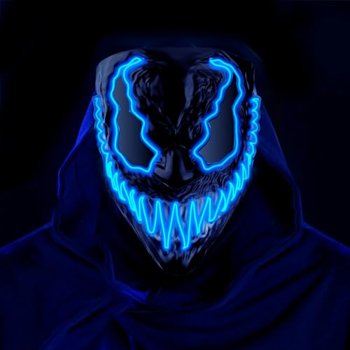 ChaneeHann LED Halloween Maske, LED Purge Maske mit 3 Beleuchtungsmodi,The Purge Maske,LED Purge Maske im Dunkeln Leuchtend,für Karneval, Halloween,Partys von ChaneeHann