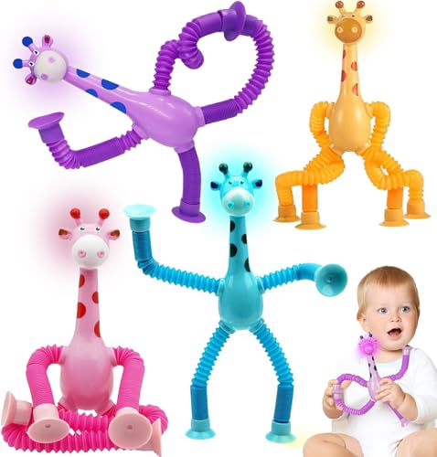 ChaneeHann Pack of 4 Telescopic Suction Cup Giraffe Toy, Saugnapf Spielzeug Teleskop, Funny Educational Stress Relief für autistische Kinder und Erwachsene ChaneeHann Pack of 4 Telescopic Suction Cup Giraffe Toy, Saugnapf Spielzeug Teleskop, Funny Educational Stress Relief für autistische Kinder und Erwachsene von ChaneeHann