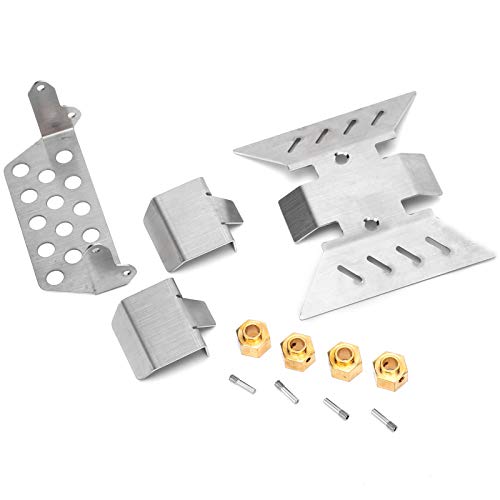 Metall-Chassis-Rüstungsset, RC-Schutz-Unterfahrschutz, rostfreier Edelstahl, leicht, exquisit für III für SCX10 für AXIAL von Changor