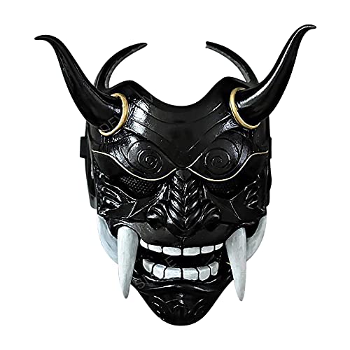 Changtai Japanischer Samurai Oni Maske Cosplay Prajna Maske Dämonen Gesichtsabdeckung Ghostface Horror Maske Halloween Deko Kostüm Masken Geschenke für Erwachsene und Kinder von Changtai