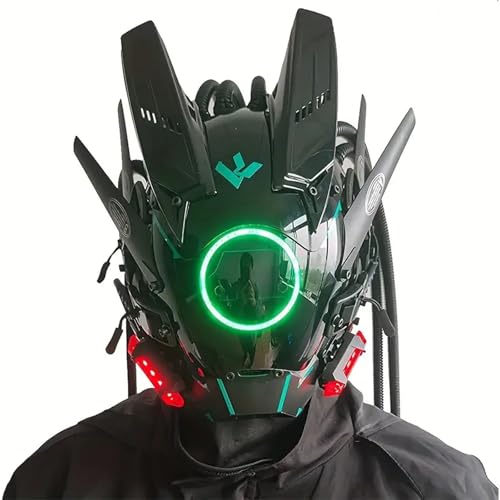 Changtai Punk Maske Cosplay (Enthält keine Zöpfe), Cyber ​​Mask Futuristische Maske für Halloween Party Musik Festival Zubehör von Changtai