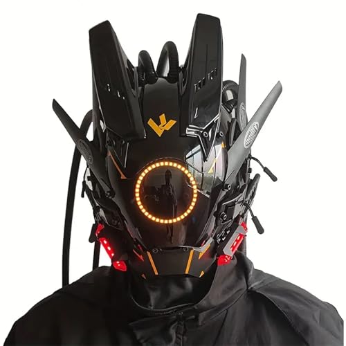 Changtai Punk Maske Cosplay (Enthält keine Zöpfe), Cyber ​​Mask Futuristische Maske für Halloween Party Musik Festival Zubehör von Changtai