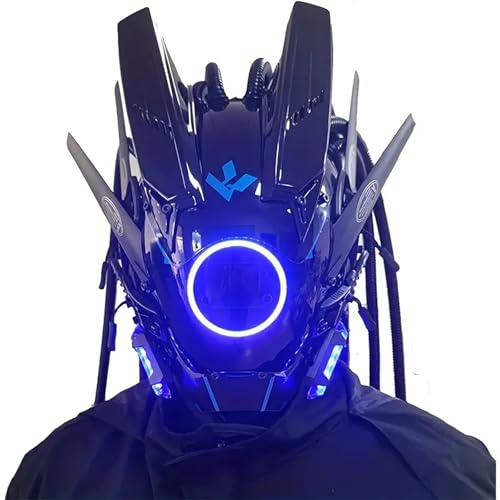 Changtai Punk Maske Cosplay (Enthält keine Zöpfe), Cyber ​​Mask Futuristische Maske für Halloween Party Musik Festival Zubehör von Changtai