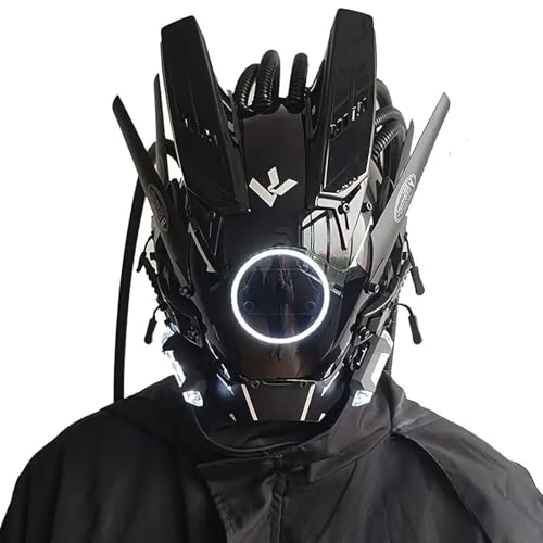 Changtai Punk Maske Cosplay (Enthält keine Zöpfe), Cyber ​​Mask Futuristische Maske für Halloween Party Musik Festival Zubehör von Changtai