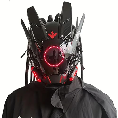 Changtai Punk Maske Cosplay (Enthält keine Zöpfe), Cyber ​​Mask Futuristische Maske für Halloween Party Musik Festival Zubehör von Changtai