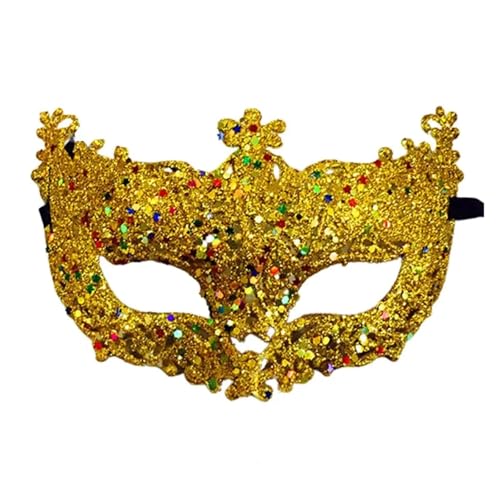 Changyina Gesichtsbedeckungen Partymaske Glitzer Shinny Frauen Mysteriöse Augenabdeckung for Maskerade Luxusmaske Halloween(Black) von Changyina