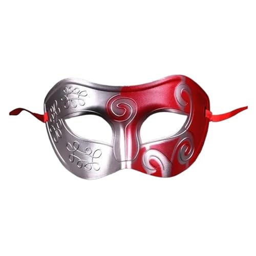 Changyina Halloween Retro Halbgesichtsmaske Venezianischer Ball Party Retro Männer Männlich Römischer Gladiator Maske Halloween Party Cosplay Maskerade Kostüm Requisite(Black) von Changyina