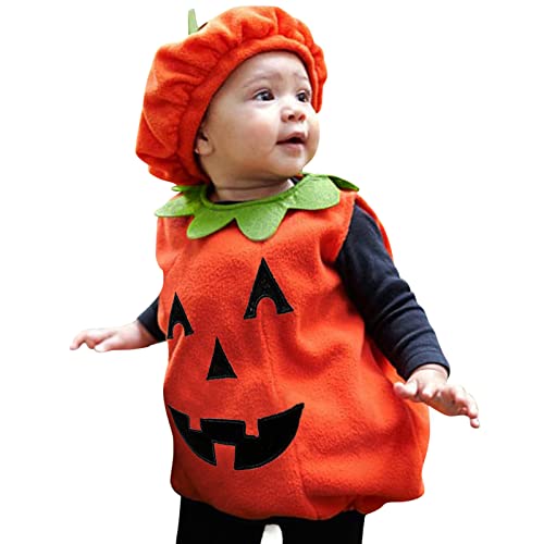 Chanpning Halloween Kostüm Baby 80 Langarm Strampler Overall Kinder Baby Kürbis Bodysuit Jumpsuit Sets Niedlichen Kleidung Halloween Kostüm Kinder Jungen 104 Motto-Party, Karneval, Halloween von Chanpning