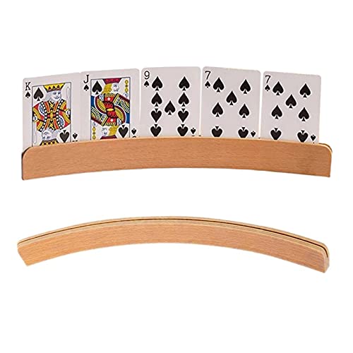 Chansunokku 2 Stück Spielkartenhalter Kinder, Kartenhalter Aus Holz Für Spielkarten, Freisprech Spielkartenständer, Kartenständer Poker Halter Für Kinder, Senioren, Erwachsen, Behinderte von Chansunokku