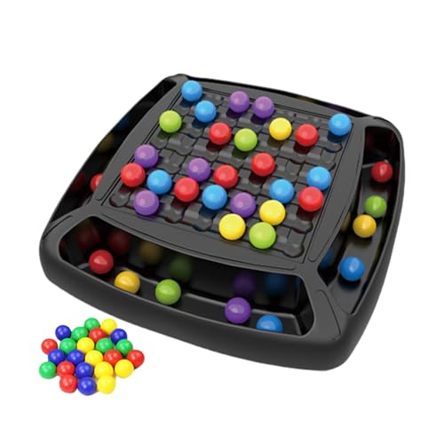 Intellektuelles Schachbrett Doppelduell, Elimination Brettspiel Rainbow Ball Gesellschaftsspiele, Regenbogenball Schachbrett Tabletop Familienspiele Partyspiele Für Erwachsene Kinder (48 Stück) von Chansunokku