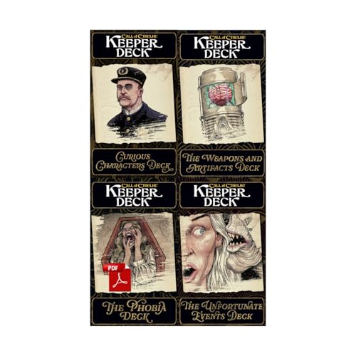 Chaosium Call of Cthulhu Keeper Decks (Second Edition) - Tabletop Game Erweiterung - 192 Karten - Englisch - Alter 14+ von Chaosium