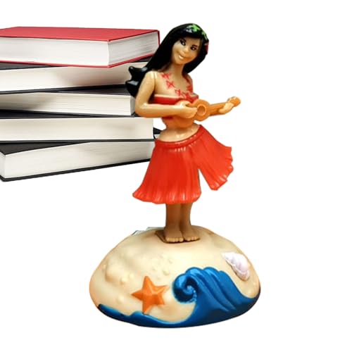 Chappal Hawaiianische Mädchen-Dashboard-Puppe, Dashboard-Mini-Mädchen,Auto-Armaturenbrett tanzendes hawaiianisches Mädchen - Cartoon-Figuren für Fahrsicherheit für Bücher, Schreibtisch von Chappal