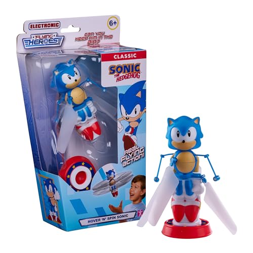 Character Options Flying Heroes Hover and Spin Sonic The Hedgehog Actionspielzeug | Elektronische echte Flugaktion! handgesteuerte Hover-Action, Jungen ab 6 Jahren von Character Options